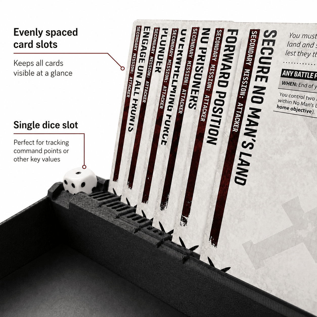 11th Edition Dice Tray / Mission Card Stand - Fat Dwarf