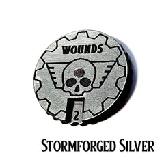 Stormforged Silver 1-15 Tabletop Wound Tracker - Fat Dwarf