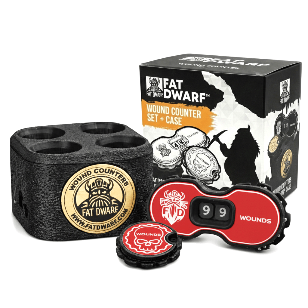 Tabletop Wound Counter Set, 12 Premium Counters - Fat Dwarf