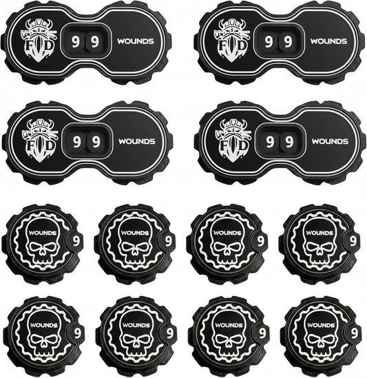 Tabletop Wound Counter Set, 12 Premium Counters - Fat Dwarf
